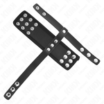 Kink - Anel de Gaiola de Pénis de Couro Com Tira Divisora de Bolas Revestida Ajustável
