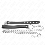 Kink - Anel de Couro Para Pénis Com Corrente 21,5 X 2 cm e Corrente de Metal 60 cm