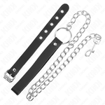 Kink - Anel de Couro Para Pénis Com Corrente 21,5 X 2 cm e Corrente de Metal 60 cm