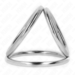 Kink - Anel de Pénis Triplo de Metal Cromado de 3,2 cm A 4,5 cm
