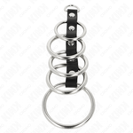 Kink - 5 Anillos de Metal de 3,2 cm a 5 cm Conectados por Cuero