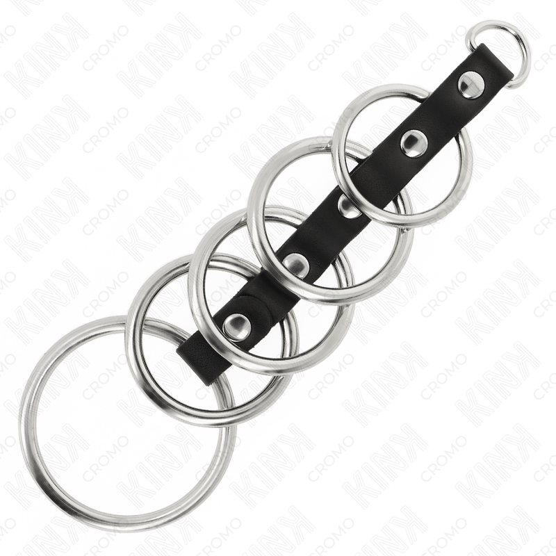 Kink - 5 Anillos de Metal de 3,2 cm a 5 cm Conectados por Cuero