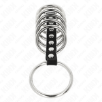 Kink - 7 Anillos de Metal de 3,2 cm a 5 cm Conectados por Cuero