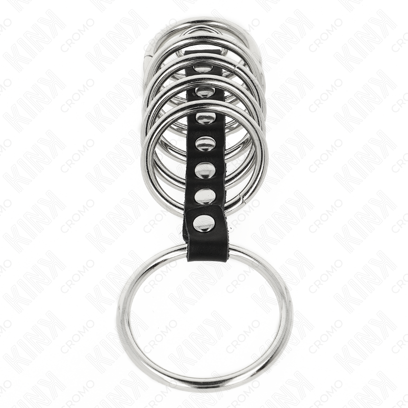 Kink - 7 Anillos de Metal de 3,2 cm a 5 cm Conectados por Cuero