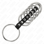 Kink - 7 Anillos de Metal de 3,2 cm a 5 cm Conectados por Cuero