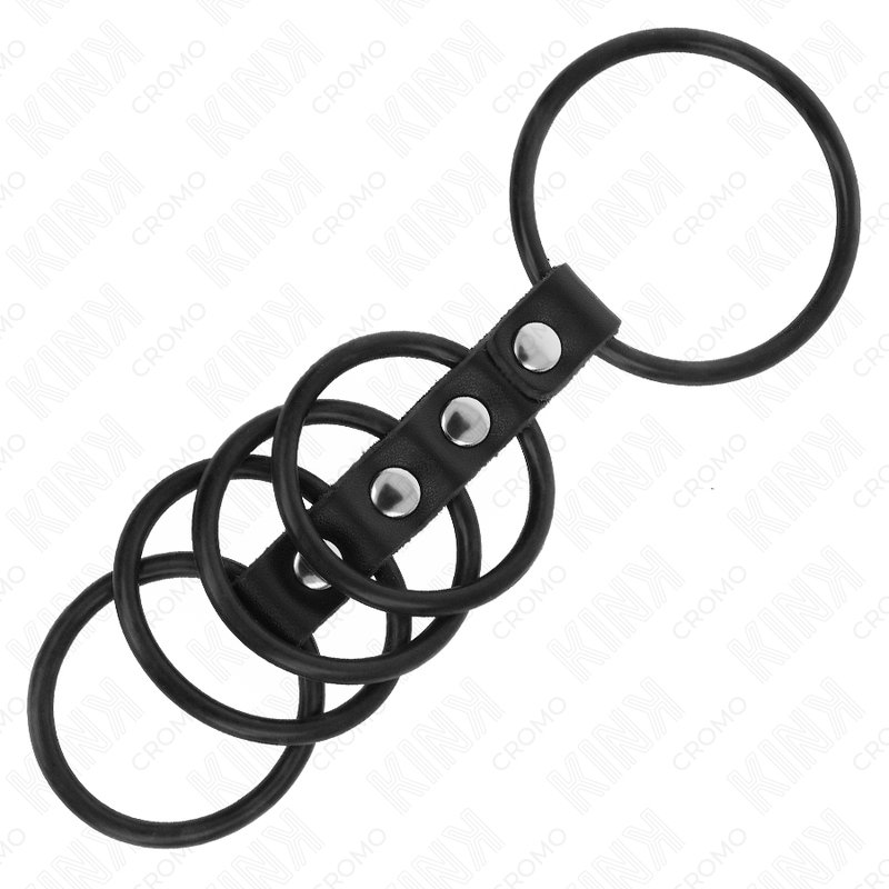 Kink - 5 Anéis de Silicone 3,8 cm A 4,8 cm Conectados Por Couro