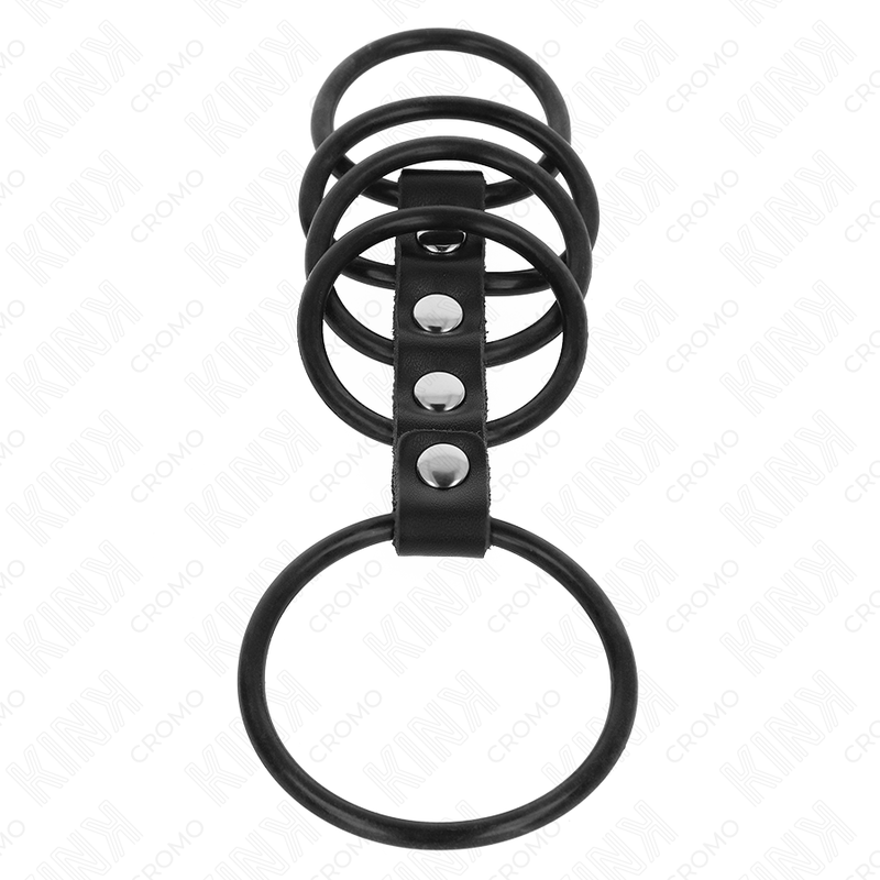 Kink - 5 Anéis de Silicone 3,8 cm A 4,8 cm Conectados Por Couro