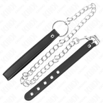 Kink - Anel de Couro Para O Pénis 21,5 X 2 cm Com Corrente de Metal de 60 cm e Tira de Couro