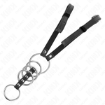 Kink - 5 Anéis de Pénis 3,8 cm A 5 cm Metal Com Cinto de Couro 112 cm