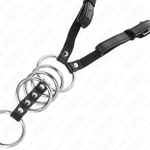 Kink - 5 Anéis de Pénis 3,8 cm A 5 cm Metal Com Cinto de Couro 112 cm