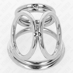 Kink - Anel Para Pénis de Metal Triplo Cromado 3,8 cm A 5 cm Modelo 1