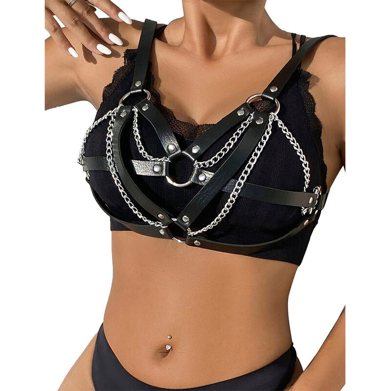 Subblime 953713 Punk Bondage Cinto Fivela de Metal Preto Tamanho Único