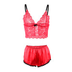 Subblime 953898 Camisola de Seda e Renda + Calcinha Vermelha S/m
