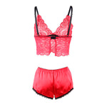 Subblime 953898 Camisola de Seda e Renda + Calcinha Vermelha S/m