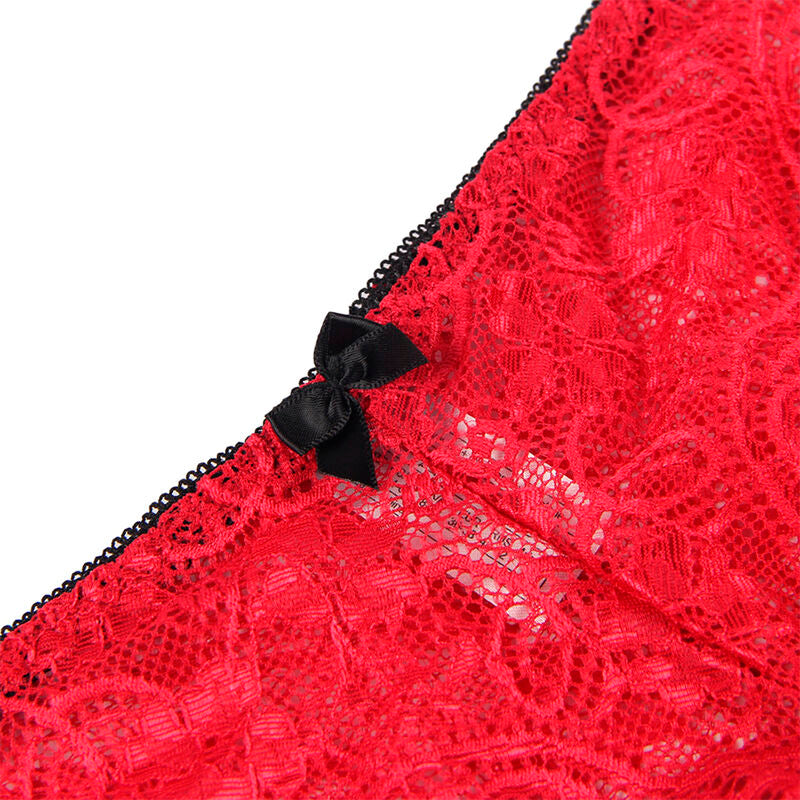 Subblime 953904 Camisola de Seda e Renda + Calcinha Vermelha L/xl