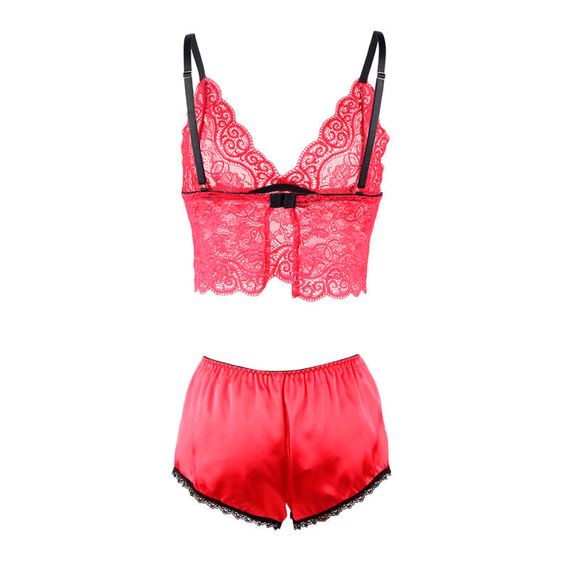 Subblime 953904 Camisola de Seda e Renda + Calcinha Vermelha L/xl
