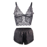 Subblime 953911 Camisola de Seda e Renda + Calcinha Preta S/m