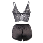 Subblime 953928 Camisola de Seda e Renda + Calcinha Preta L/xl