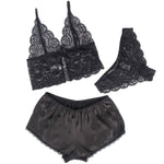 Subblime 953928 Camisola de Seda e Renda + Calcinha Preta L/xl