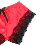 Subblime 953959 Camisola de Seda Casual + Calça de Renda Preta/vermelha S/m