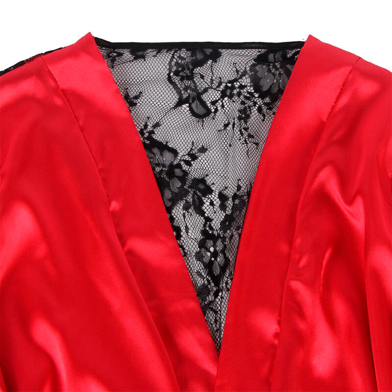 Subblime 954017 Camiseta de Encaje Transparente en la Espalda + Tanga Rojo/negro S/m
