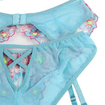 Subblime 954109 Sutiã + Calcinha Com Cinto-liga Design Floral Azul S/m