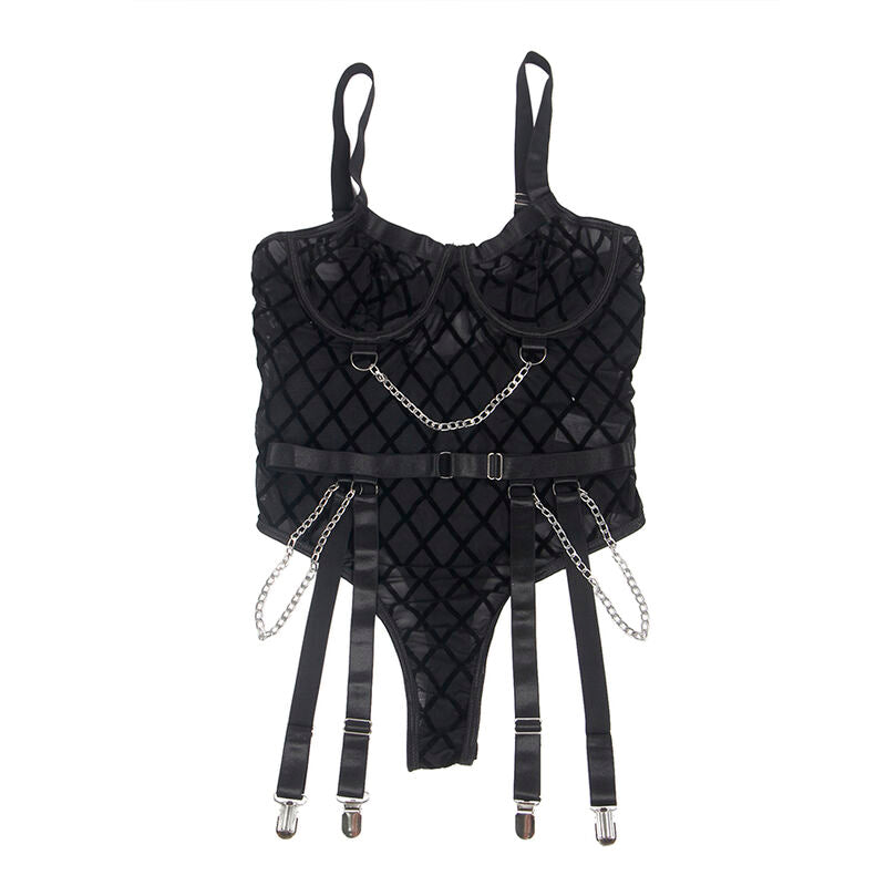 Subblime 9542277 Body Com Correntes + Cinto-liga Preto L/xl