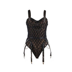 Subblime 9542277 Body Com Correntes + Cinto-liga Preto L/xl