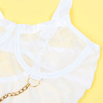 Subblime 954284 Body Com Correntes + Cinta-liga Branco S/m