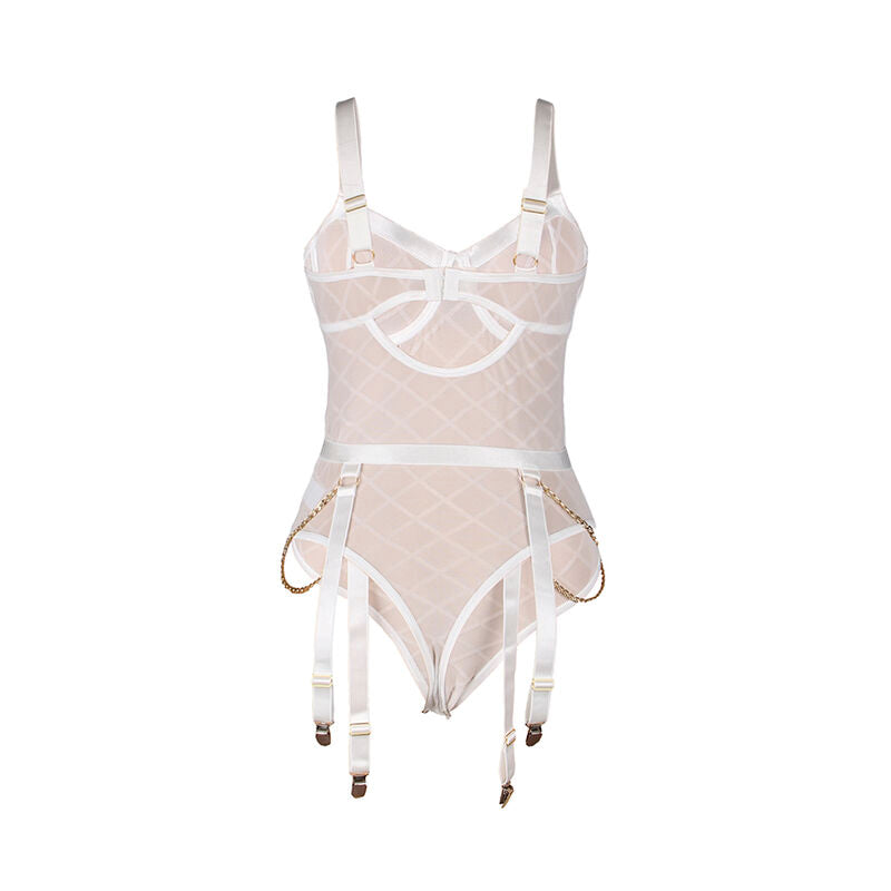 Subblime 954291 Body con Cadenas + Liguero Blanco L/XL
