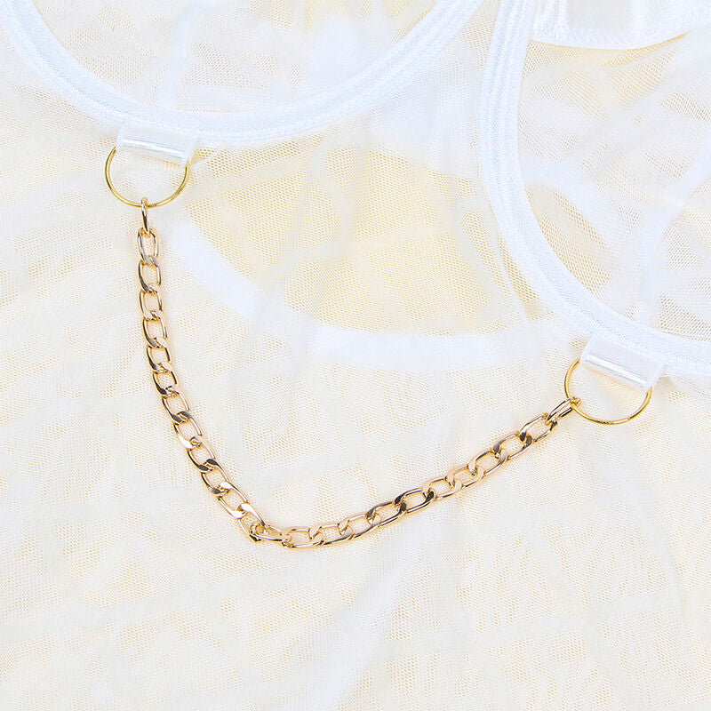 Subblime 954291 Body con Cadenas + Liguero Blanco L/XL