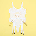 Subblime 954291 Body con Cadenas + Liguero Blanco L/XL