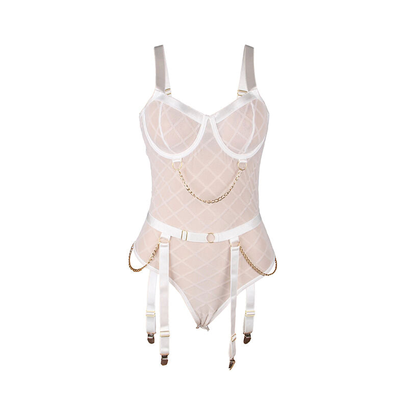 Subblime 954291 Body con Cadenas + Liguero Blanco L/XL