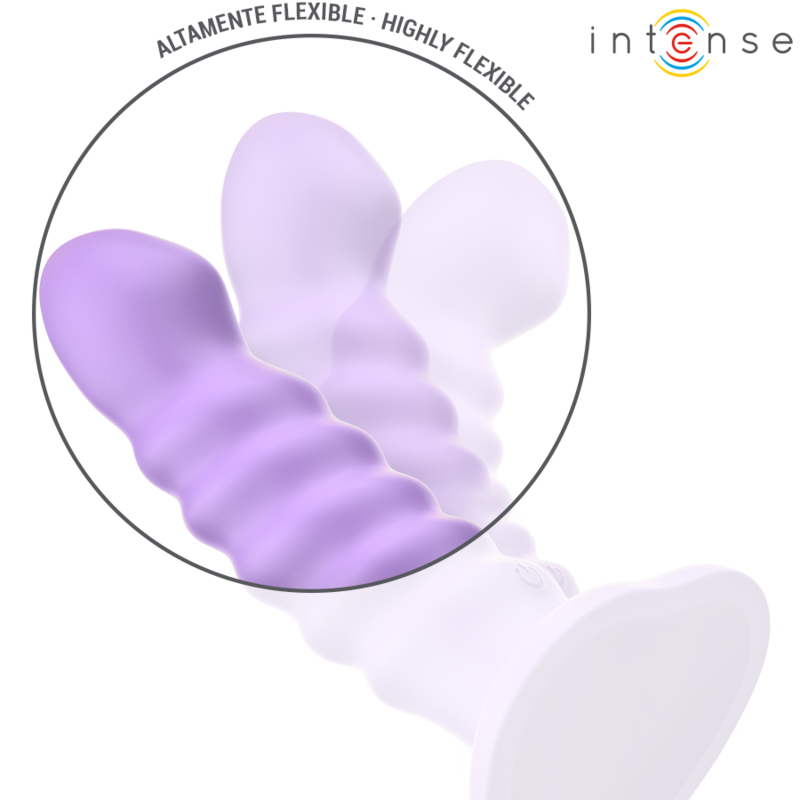 Intense Brenda Vibrador Tamaño M Diseño Espiral 10 Vibraciones Morado Control Remoto