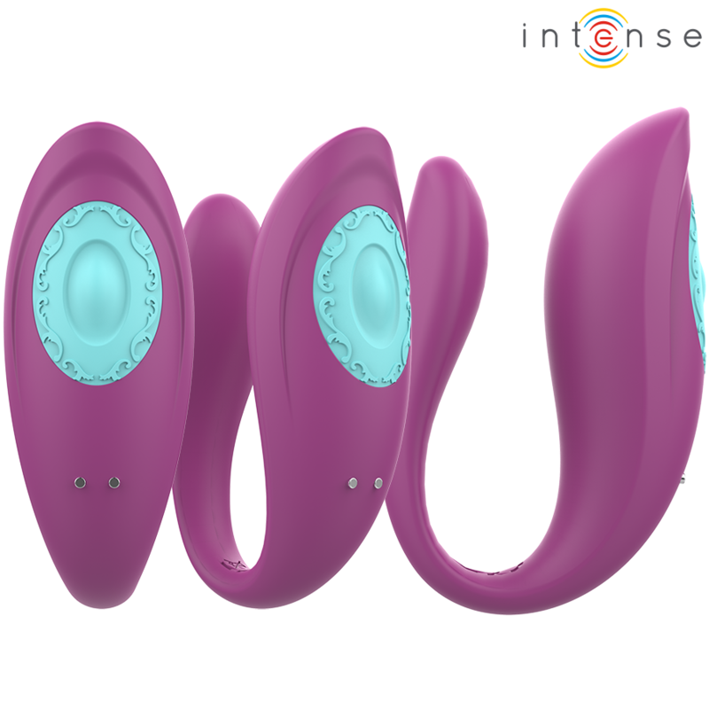 Intense Annie Vibrador en forma de U y estimulador morado con control remoto