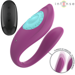 Intense Annie Vibrador en forma de U y estimulador morado con control remoto