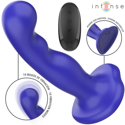 Vibrador Intenso Shorty con Ventosa Azul Control Remoto