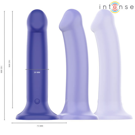 Intense Victoria Vibrador Con Ventosa 10 Vibraciones Azul Oscuro Control Remoto