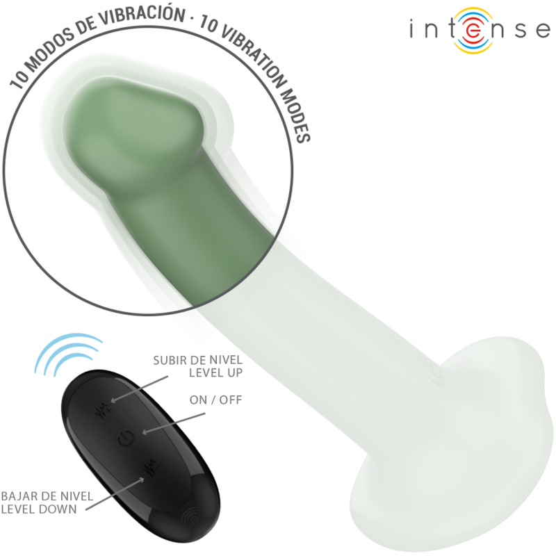 Intense Becca Vibrador Com Ventosa 10 Vibrações Verde Controle Remoto