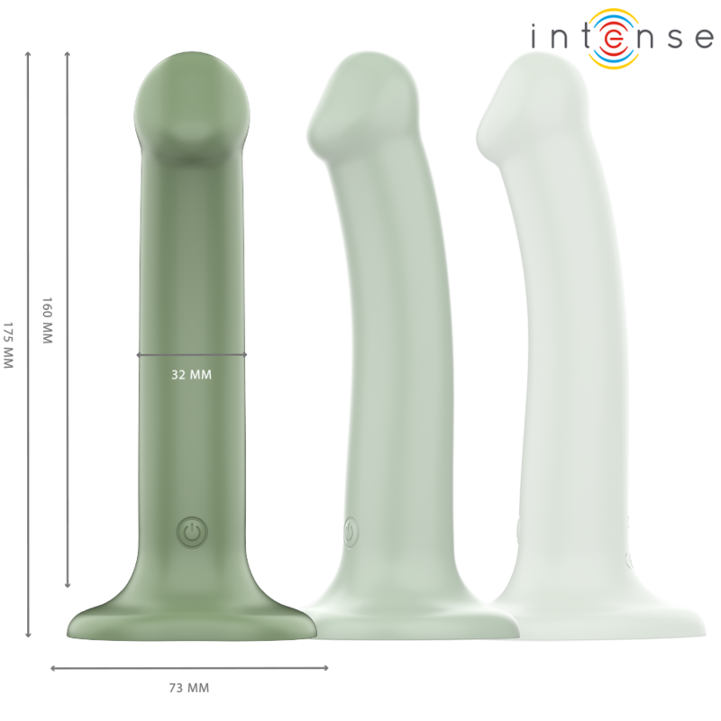 Intense Becca Vibrador Con Ventosa 10 Vibraciones Verde Mando a Distancia