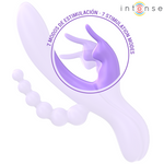 Intense Miko Triplo Vibrador Coelho & Estimulador & Anal 7 Vibrações Roxo