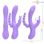 Intense Miko Triplo Vibrador Coelho & Estimulador & Anal 7 Vibrações Roxo
