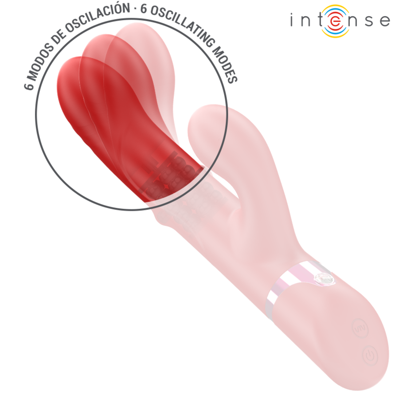 Intense Lele Multifuncional Vibrador Rotativo & Oscilação & Estimulação Vermelho