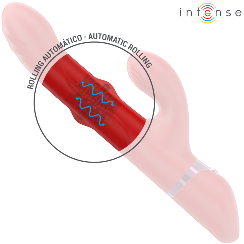 Intense Lele Multifuncional Vibrador Rotativo & Oscilação & Estimulação Vermelho