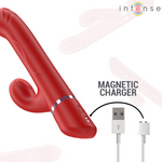 Intense Lele Multifuncional Vibrador Rotativo & Oscilação & Estimulação Vermelho