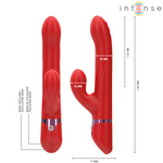 Intense Lele Multifuncional Vibrador Rotativo & Oscilação & Estimulação Vermelho