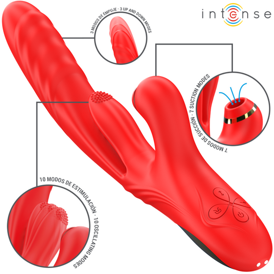 Intenso Karol Multifunción Vibrador Impulso & Estimulación & Succión Rojo