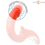 Vibrador y estimulador intenso Paulina con forma de U rojo