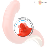 Vibrador y estimulador intenso Paulina con forma de U rojo