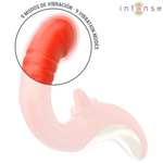 Vibrador y estimulador intenso Paulina con forma de U rojo